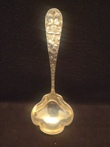 Vtg 6" SCHOFIELD Baltimore Rose .925 Sterling Silver Jelly Soup Spoon Ladle