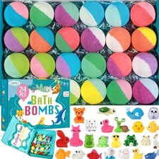 Bath Bombs for Kids with Surprise Inside, 24 Pack Kid Bath Bombs Gift Set, Ea...