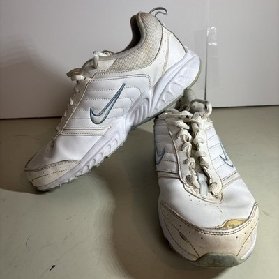 NIKE View II Womens 10 White/Blue Rolling Rail Walking Sneakers 318172-111 Shoes