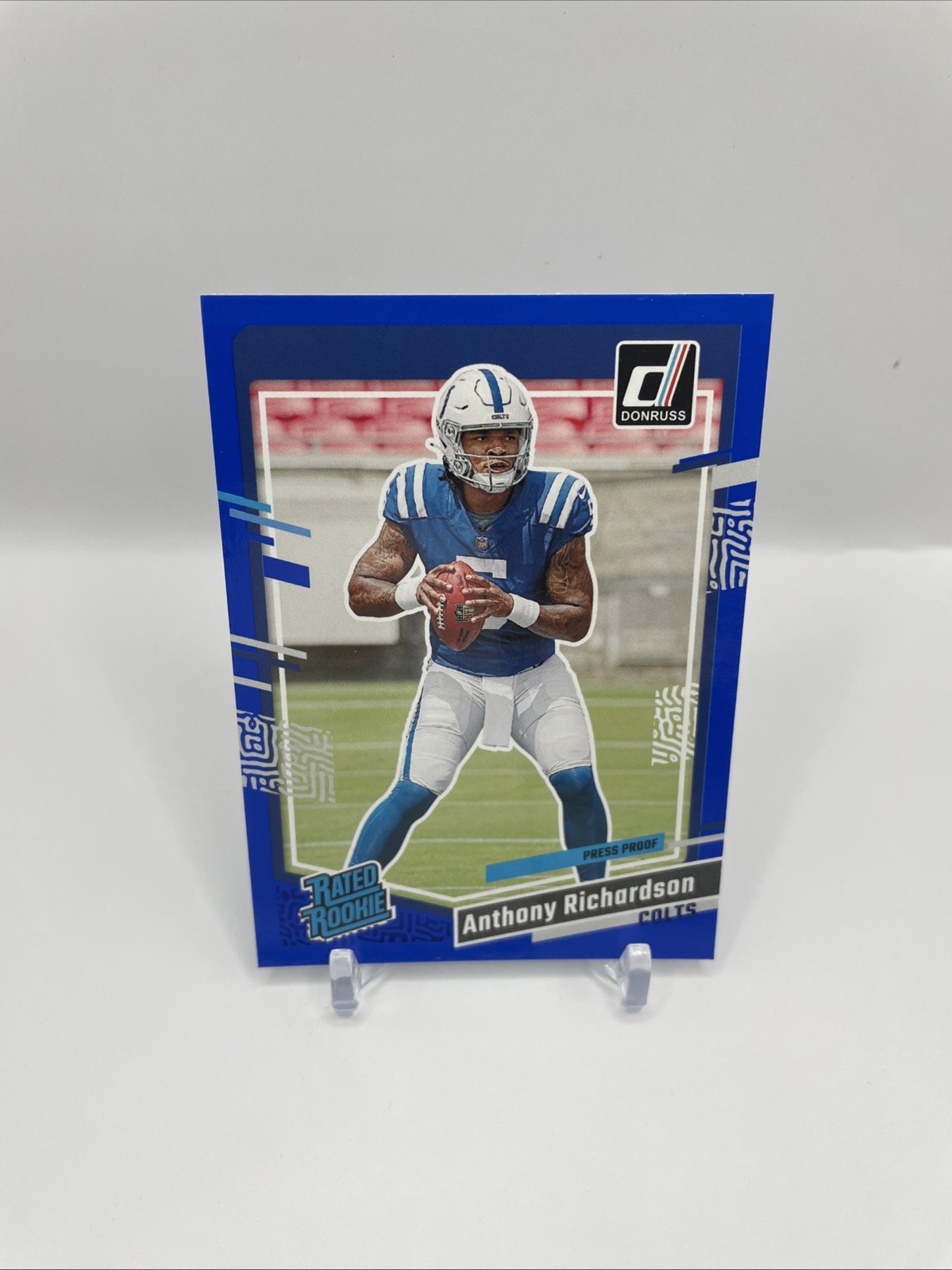 2023 Panini Donruss - Rated Rookie Anthony Richardson #343 Press Proof Blue (RC)