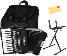 Hohner Hohnica Student XII 44-Key 18 Bass Piano Accordion - Black w/ Adjustable