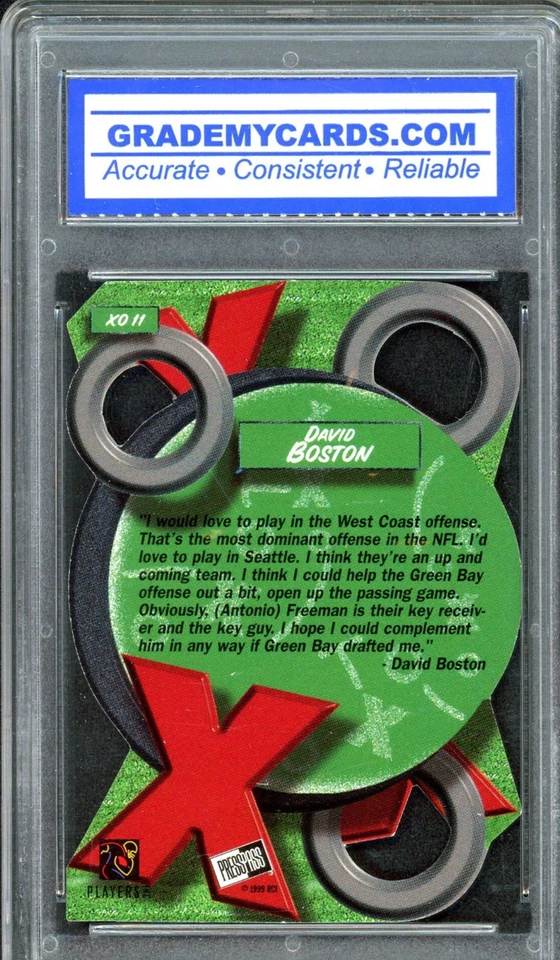 1999 Press Pass - X's and O's David Boston #XO11 (RC) GMC 9 - Image 2 of 2