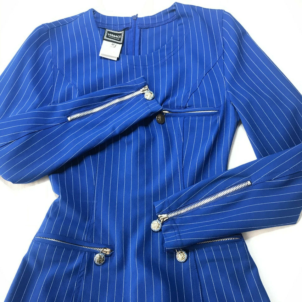 Auténtico VESTIDO CABEZA MEDUSA VINTAGE VERSACE JEANS ALTA COSTURA BODYCONE IT40 US2-4 Foto 2 de 4