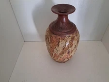 Rare VINTAGE DAVID HANDLEY OLD FARMHOUSE POTTERY Vase "7 Brown