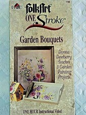 VHS Plaid 1193 Donna Dewberry GARDEN BOUQUETS FolkArt One Stroke Painting 2000