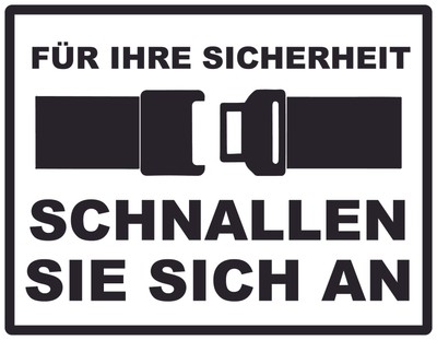 Aufkleber Sicherheitsgurt Anlegen Anschnallen 180x140mm Sticker Gurt Ebay
