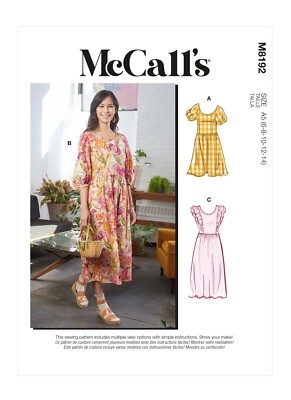 out-of-print:  McCALL`s pattern M8192, Kleider, sizes 6 - 14, Gr.  32 - 40