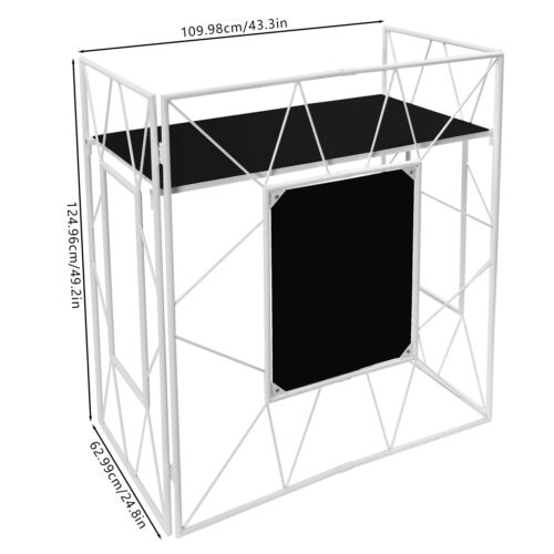 DJ Booth Portable DJ Facade Table Station Event Foldable Tabletop for Show Party - Picture 19 of 20
