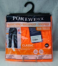 Portwest Classic Rainwear S441 Mens Waterproof Rain Trousers Orange 2XL NEW