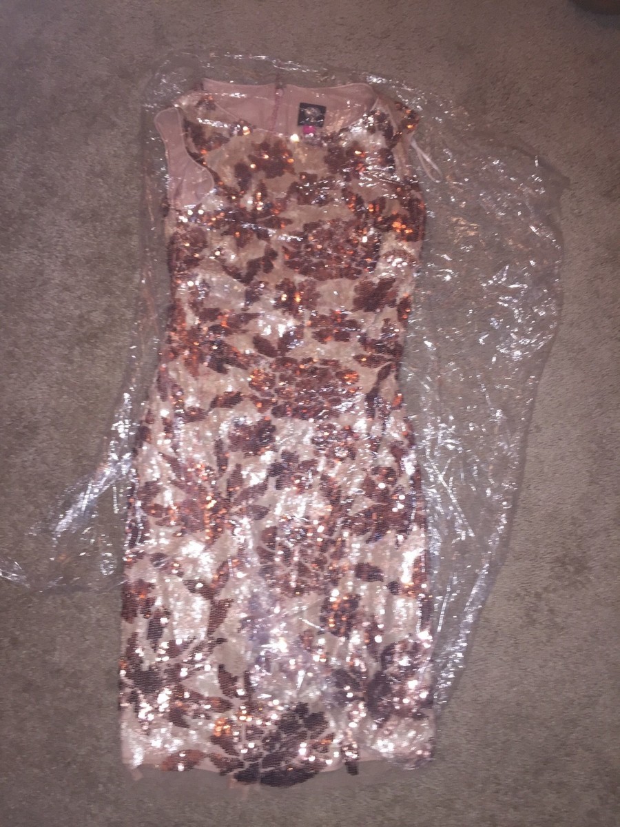 Vince Camuto Sequin Rose Gold Sheath Womens Dress Size 2 NWOT | eBay Vince Camuto Sequin Rose Gold Sheath Womens Dress Size 2 NWOT | eBay