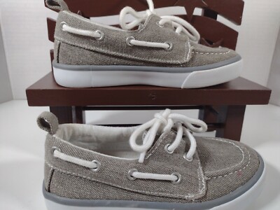 Gymboree Canvas Deck Boat Style Shoes Kid Size 10 Grey Sneaker 