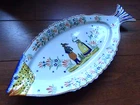 VINTAGE AMAZING FISH DISH CERAMIC HENRIOT QUIMPER FRANCE COUPLE BRETON