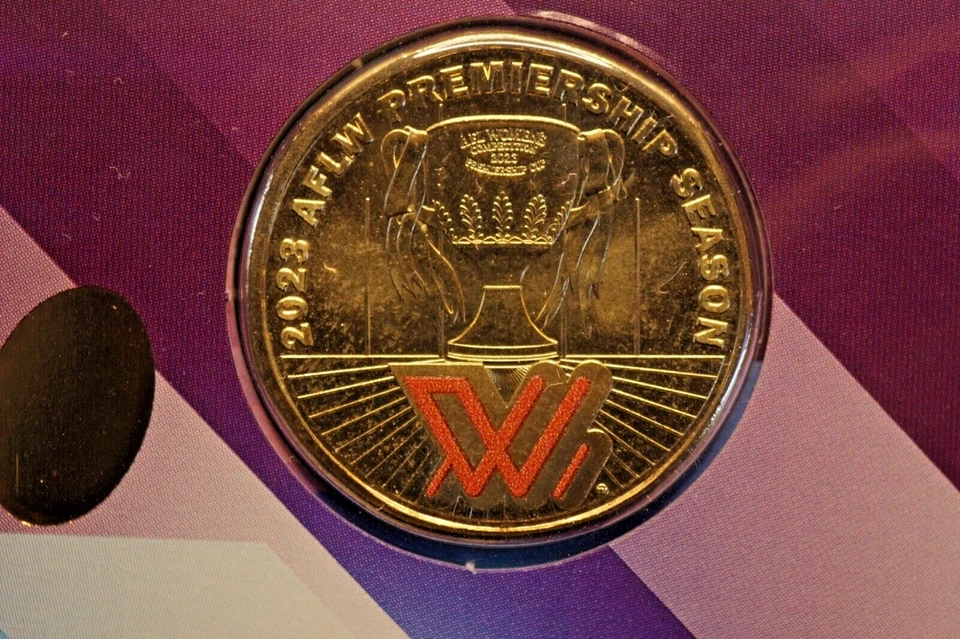 2023 Australia Impressions PNC AFL&AFLW - 4 Coins Ltd Ed Coloured $1 #0164/1000 - image 3 of 4