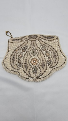 Antique Victorian Czechoslovian Hand Held Fully Beaded Clutch
