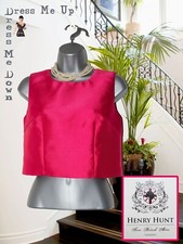 Henry Hunt PROM Bright Pink Taffeta Style Evening Top Zipped Size 8 BNWT