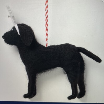 Target 2024 Wondershop Felted Wool Dog Christmas Ornament Black Labrador New
