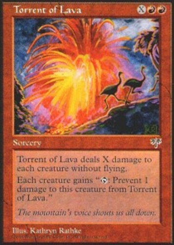 1x Torrent of Lava Light Play, English Mirage MTG Magic