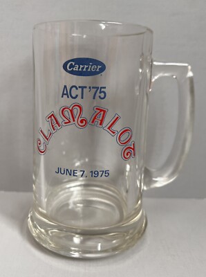 Vintage Carrier Corporation 1975 CLAM A LOT  12 oz. Glass Mug