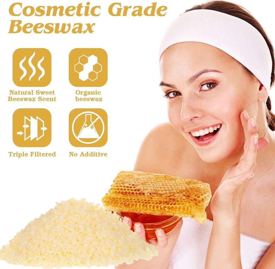 Beeswax Pellets 10LB Cosmetic Beeswax Triple Filtered Beeswax Pastilles