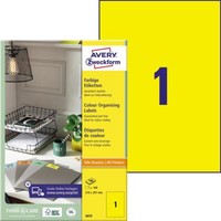 Avery Zweckform Universal-Etiketten, 210 X 297 Mm, Gelb