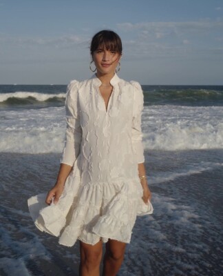 H&M HM Conscious White Cream Jacquard Weave Textured Dress BLOGGERS  FAVORITE | eBay