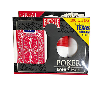 Bicycle Playing Cards and 100 Poker Chips Texas Hold  Em