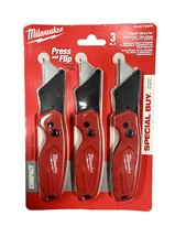 Milwaukee 3pc FASTBACK Compact Folding Utility Knife 48-22-1500PA