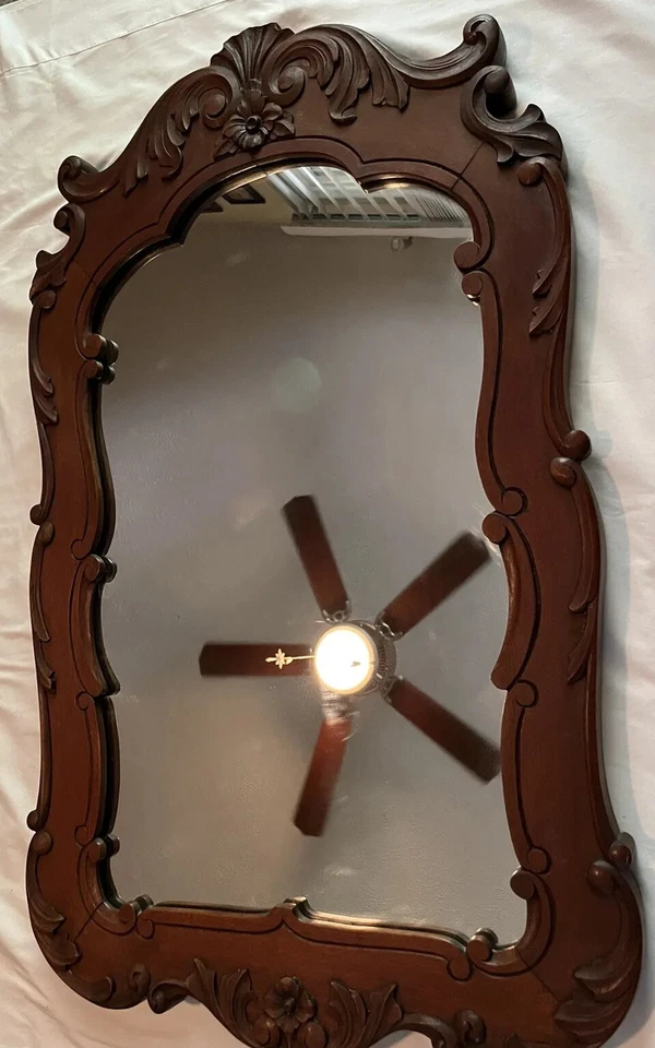 Beautiful Queen Anne Dresser Mirror Converted To Wall Mirror - Image 2 of 4