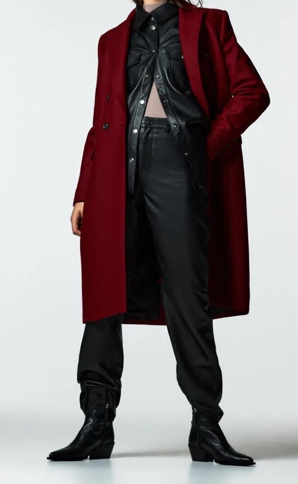 ZARA チェスターコート MANTECO ブラウン ダブル 大きいサイズ Zara Women Manteco Menswear-Style Coat Taupe Brown 3057/244