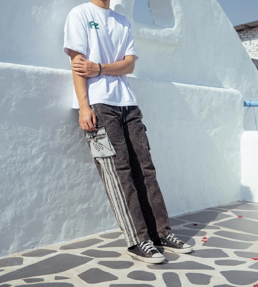 Pantalón Hippie Unisex | Pantalón Festival Parcheado | Algodón | Estilo Unisex Terroso Foto 2 de 2