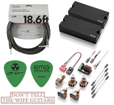 EMG DE Set Black David Ellefson 4 String Soapbar Bass 35DC & 35CS ( FENDER 18FT)