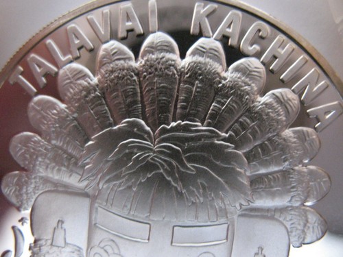 7/8-OZ. HOPI FRANKLIN MINT TRIBAL NATIONS NATIVE INDIAN ART COIN SILVER.999+GOLD - Picture 6 of 9