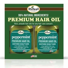 Difeel Peppermint Scalp Care Hair Oil 7.1 oz.- Deluxe 2-PC Gift Set