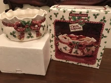 Fitz & Floyd Deck The Halls Christmas Potpourri Bowl in Original Box