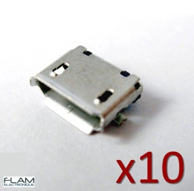 10x Connecteur à souder micro USB type B femelle/ 10x female Connector to solder - Photo 1/4