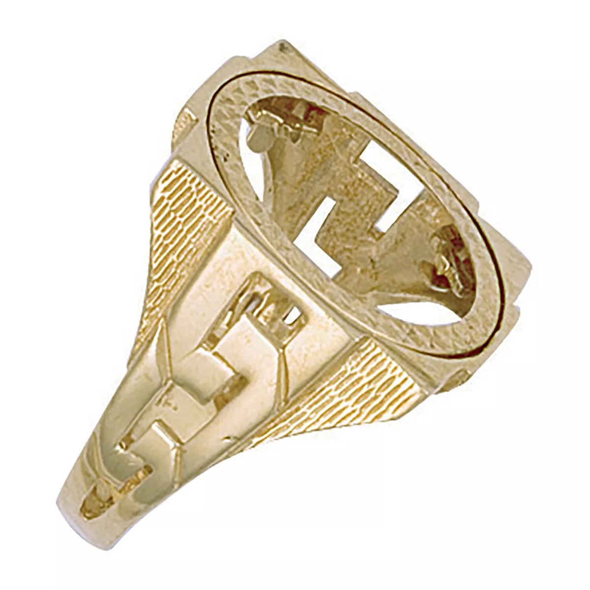 Half Square Top ID Sides Sovereign Ring Yellow Gold eBay