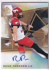2021 CFL Game Used Rene Paredes Auto #030/115