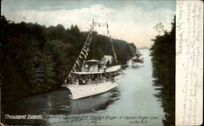 Thousand Islands Steamers Castanet & Captain Visger UDB postcard posted 1907 k57