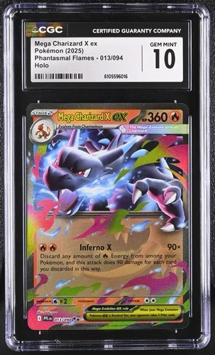 CGC 10 Mega Charizard X ex 013/094 Pokemon Phantasmal Flames English Gem Mint