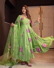 Indian Readymad Party Festive Wedding Rayon Kurta Kurti Dupatta Set for Women's