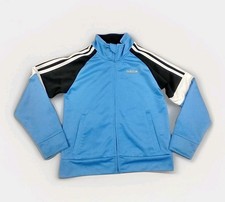 Adidas Logo Kids Sport Activewear Athletic Track Zip-Up Jacket Size 5 Blue