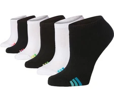 Tipi Toe Women's 6 Pack Athletic Cushioned Comfort Running Ankle Socks