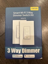 Meross Smart Wi-Fi 3 Way Dimmer Switch kit, 2 In Box, New