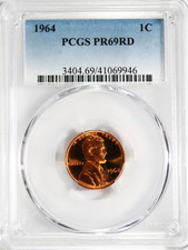1964 Lincoln Cent Pcgs Pr 69 Rd Ga6-46