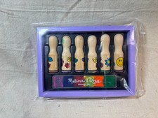 Melissa  Doug Happy Handles Wooden Stamp Set Used CHECK PICS