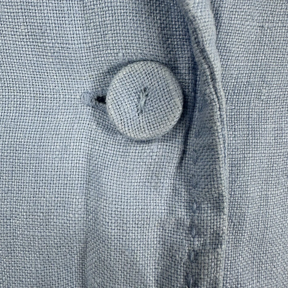 Eileen Fisher Blazer Womens Petite Large Blue Irish Linen Single Button Pockets - Image 4 of 4