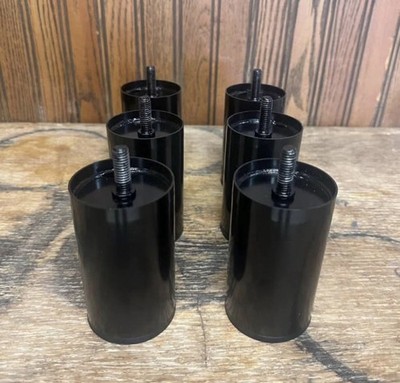 (6) Bed Tech 4 Inch Legs For Adjustable Beds Add Ons Black Threaded 