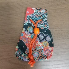 Crepe Drawstring Bag Pouch Japanese Goods