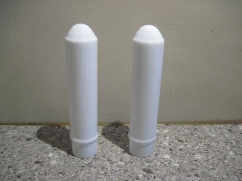 Vintage Milk Glass Cylinder Tube Lamp Shade Pair  of 8" Tall with 1-5/8" Fitter
