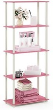 TURN-N-TUBE Storage Shelves 5-Tier Book Shelf Corner Shelf Toolless Open Shelves